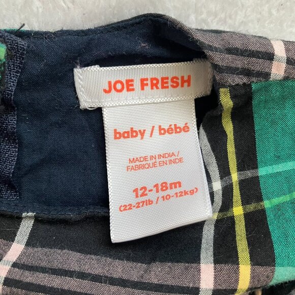 Joe Fresh 12-18M Plaid Pleated Dress 100% Cotton EUC Baby Girl - Picture 8 of 15